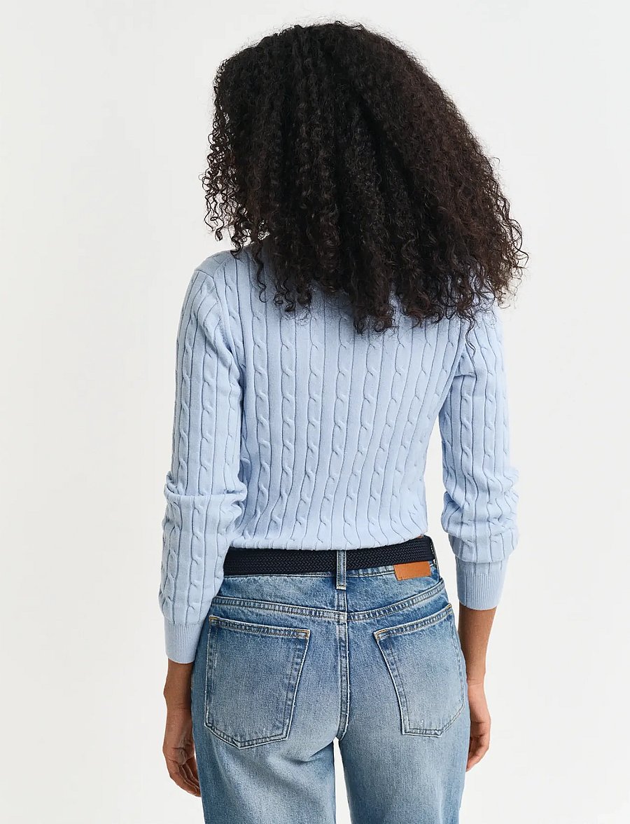 Gant - Classic Cable Knit Sweater - gebreide truien - fresh blue - 3