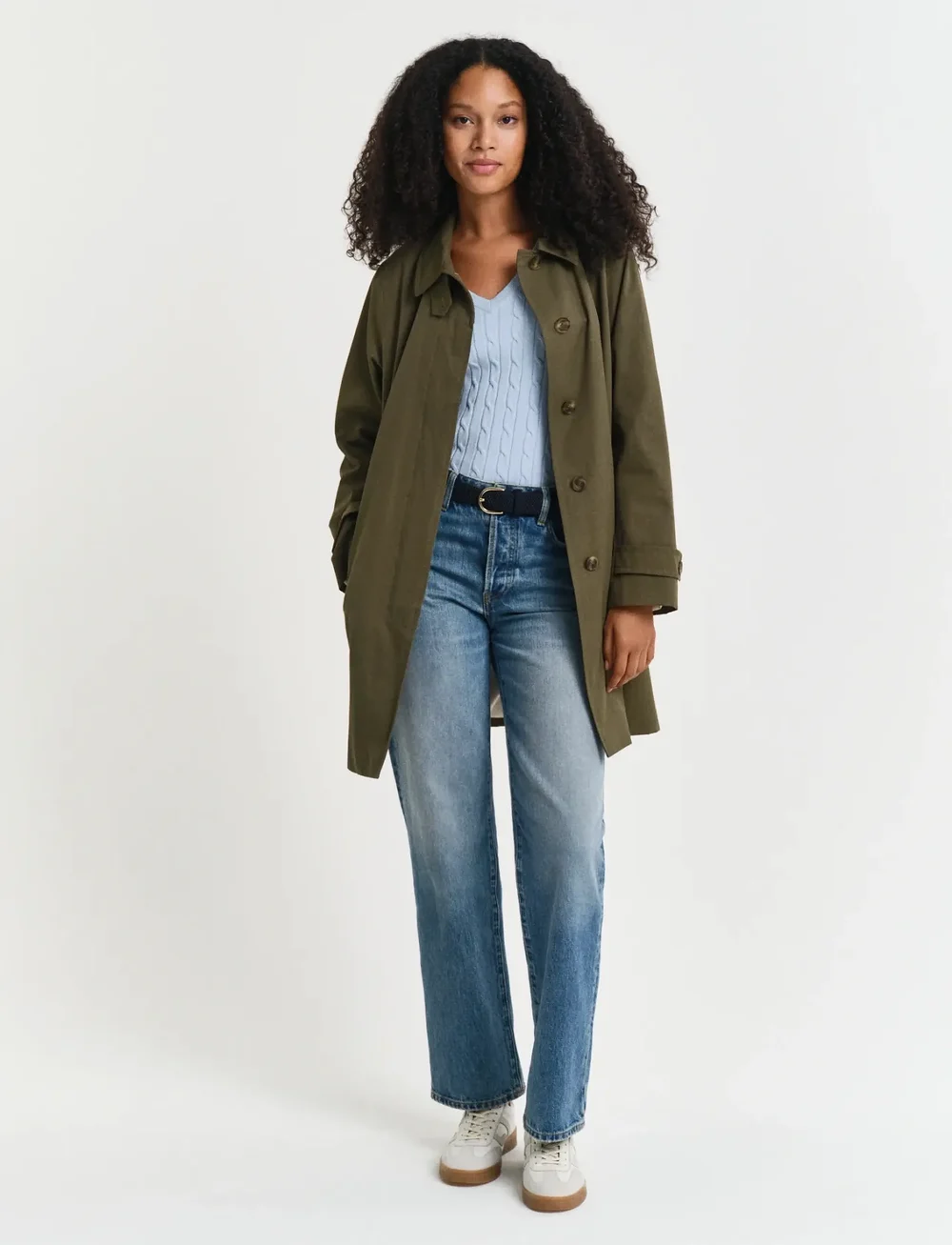 GANT - STRETCH COTTON CABLE V-NECK - stickade tröjor - fresh blue - 5