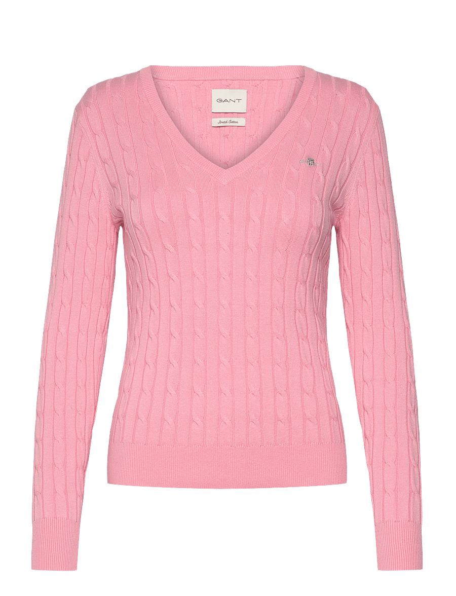 Gant - Classic Cable Knit Sweater - pullover - geranium pink - 1