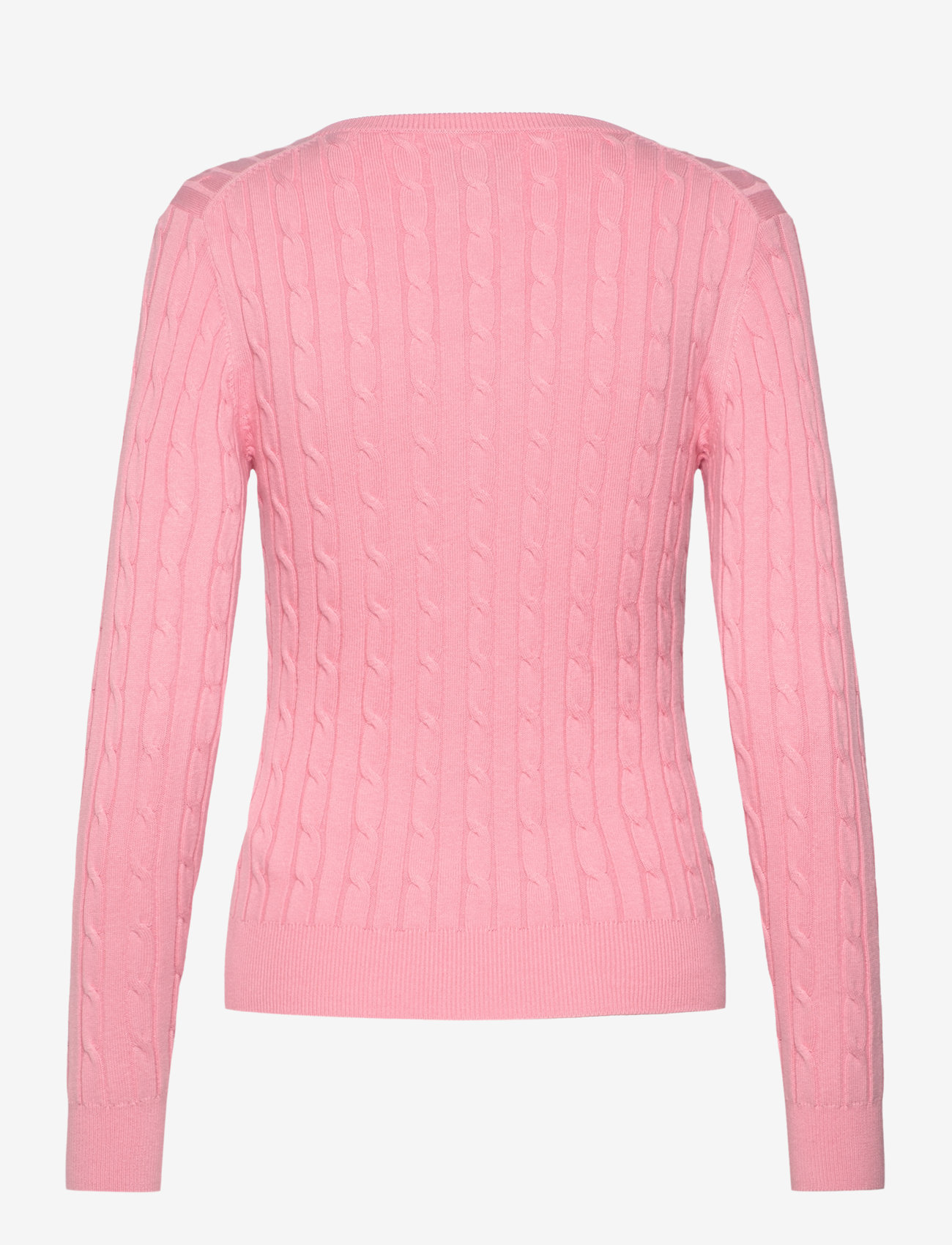 GANT - STRETCH COTTON CABLE V-NECK - stickade tröjor - geranium pink - 2