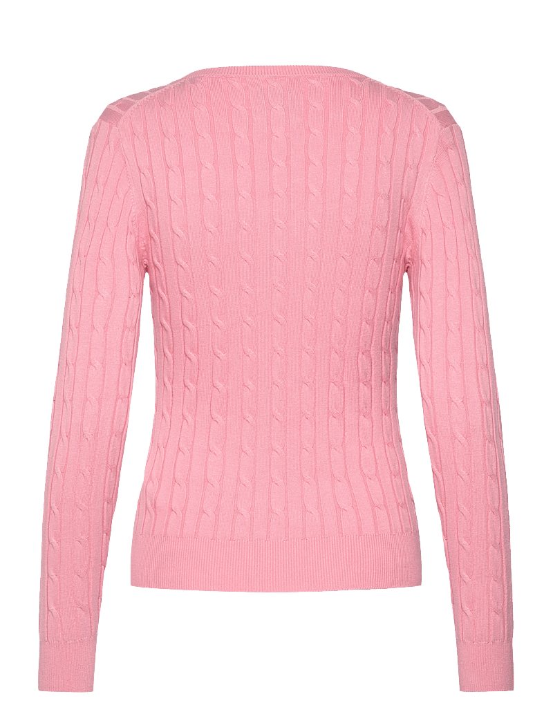 GANT - STRETCH COTTON CABLE V-NECK - stickade tröjor - geranium pink - 2