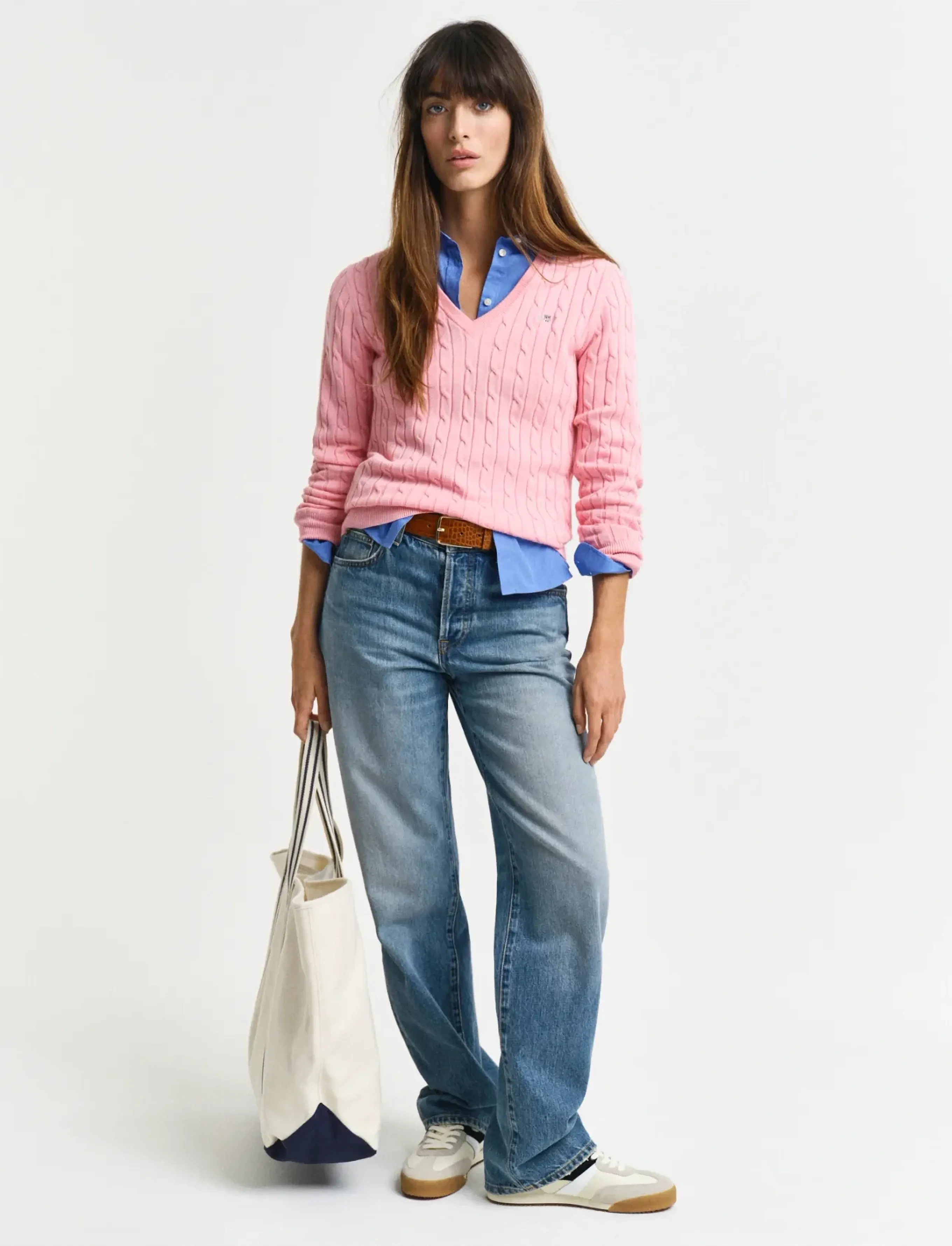 Gant - Classic Cable Knit Sweater - pullover - geranium pink - 5