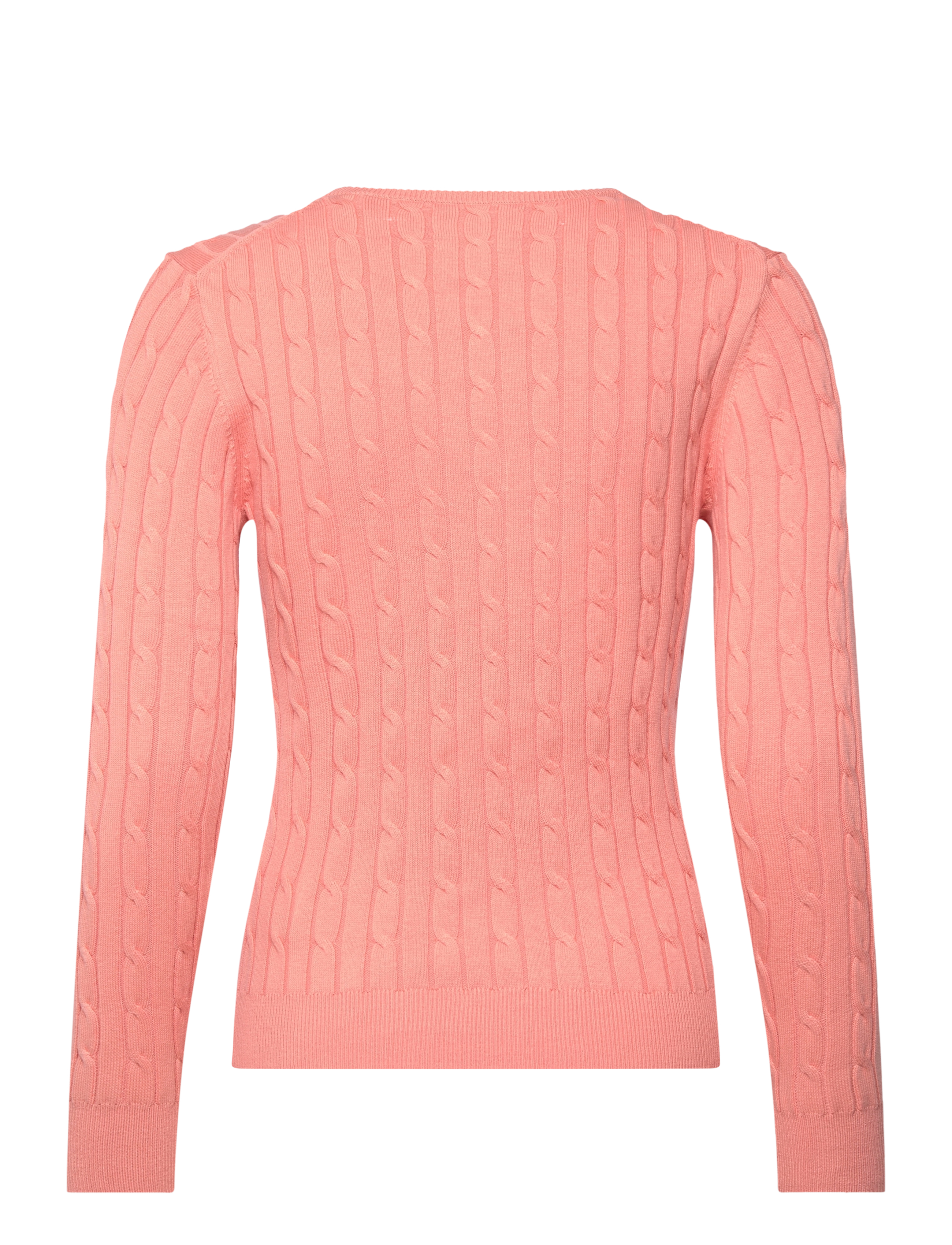 Gant - Classic Cable Knit Sweater - trøjer - peachy pink - 1