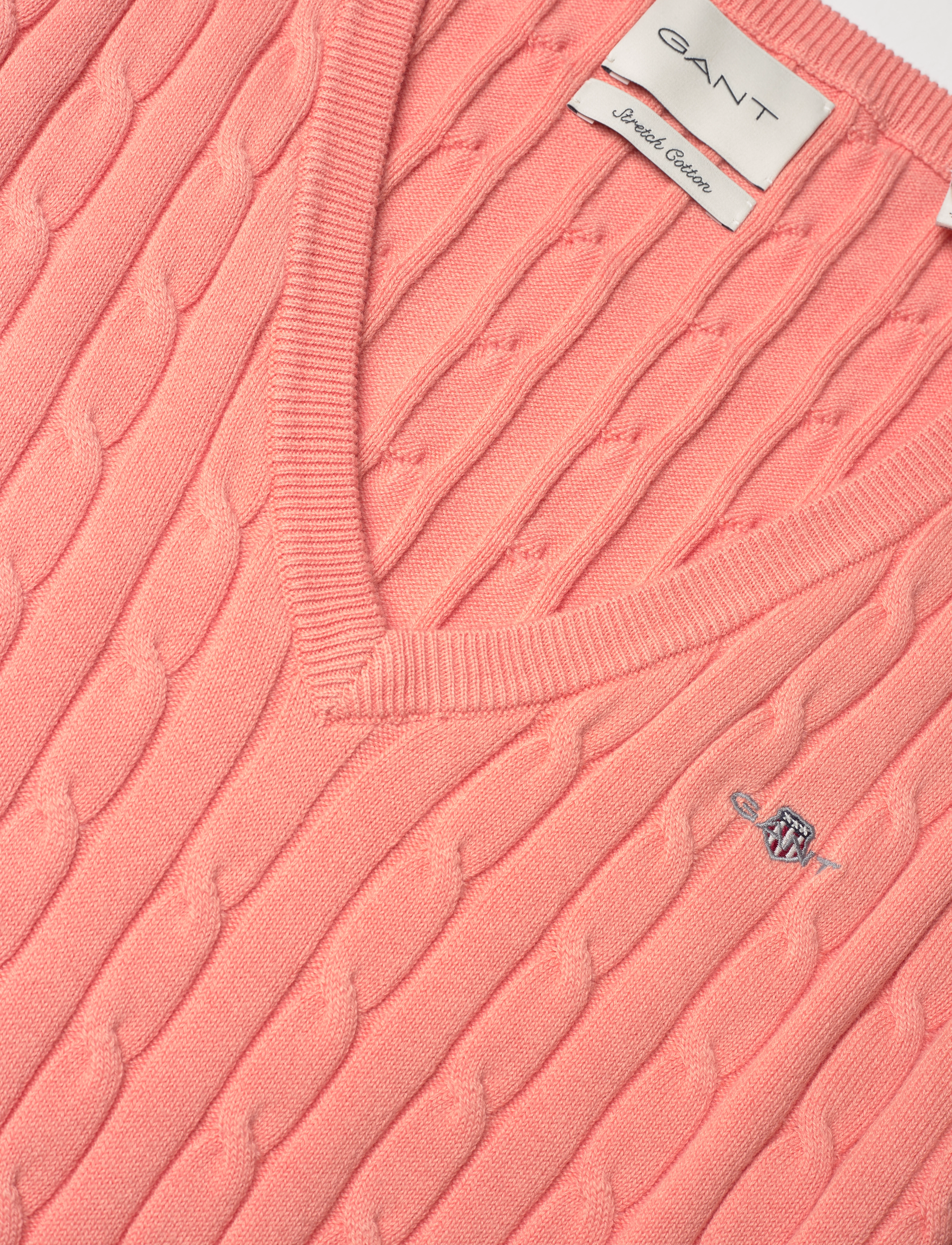 Gant - Classic Cable Knit Sweater - trøjer - peachy pink - 2