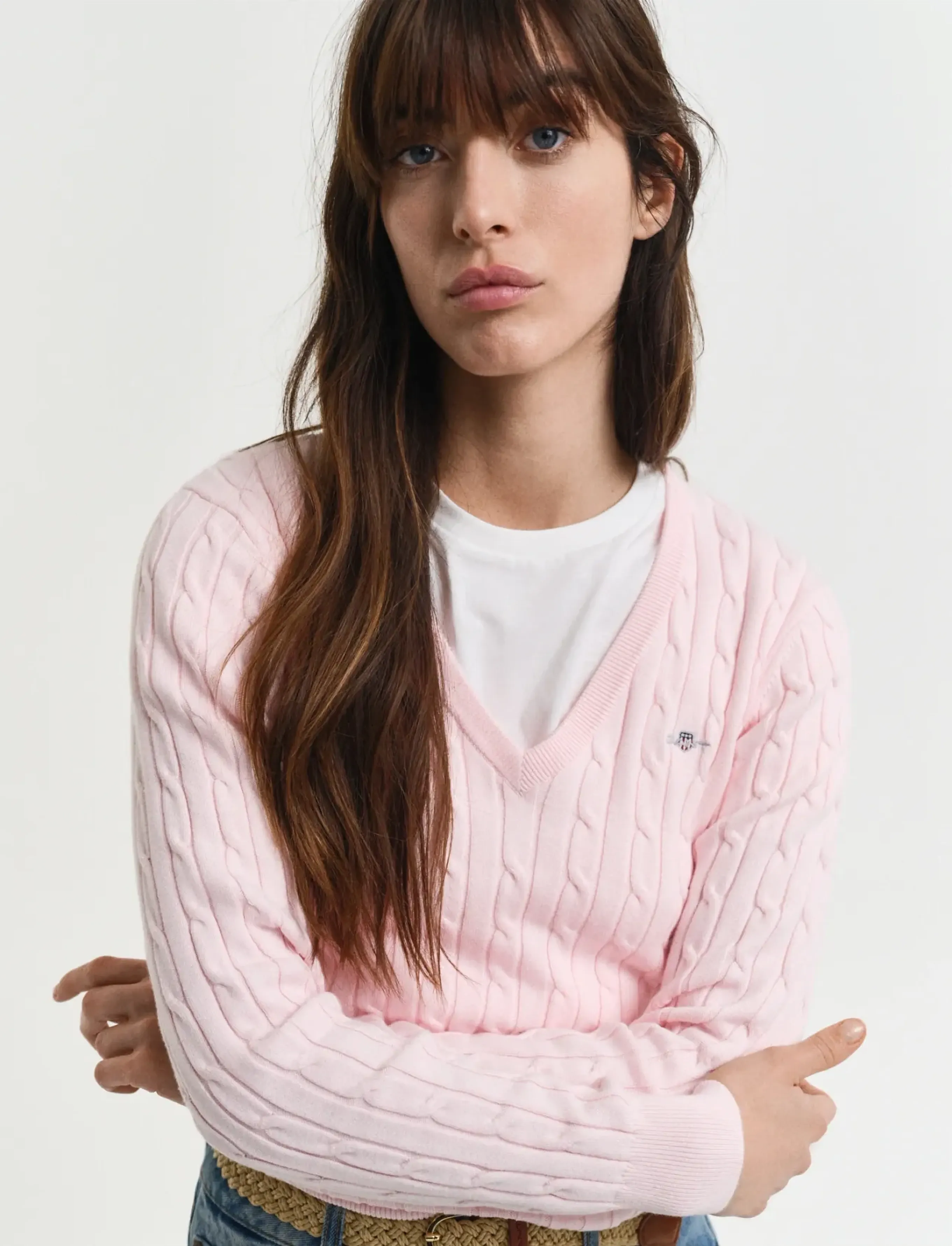 Gant - Classic Cable Knit Sweater - pullover - salmon - 3