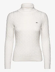 GANT - STRETCH COTTON CABLE TURTLENECK - poolopaidat - eggshell - 0
