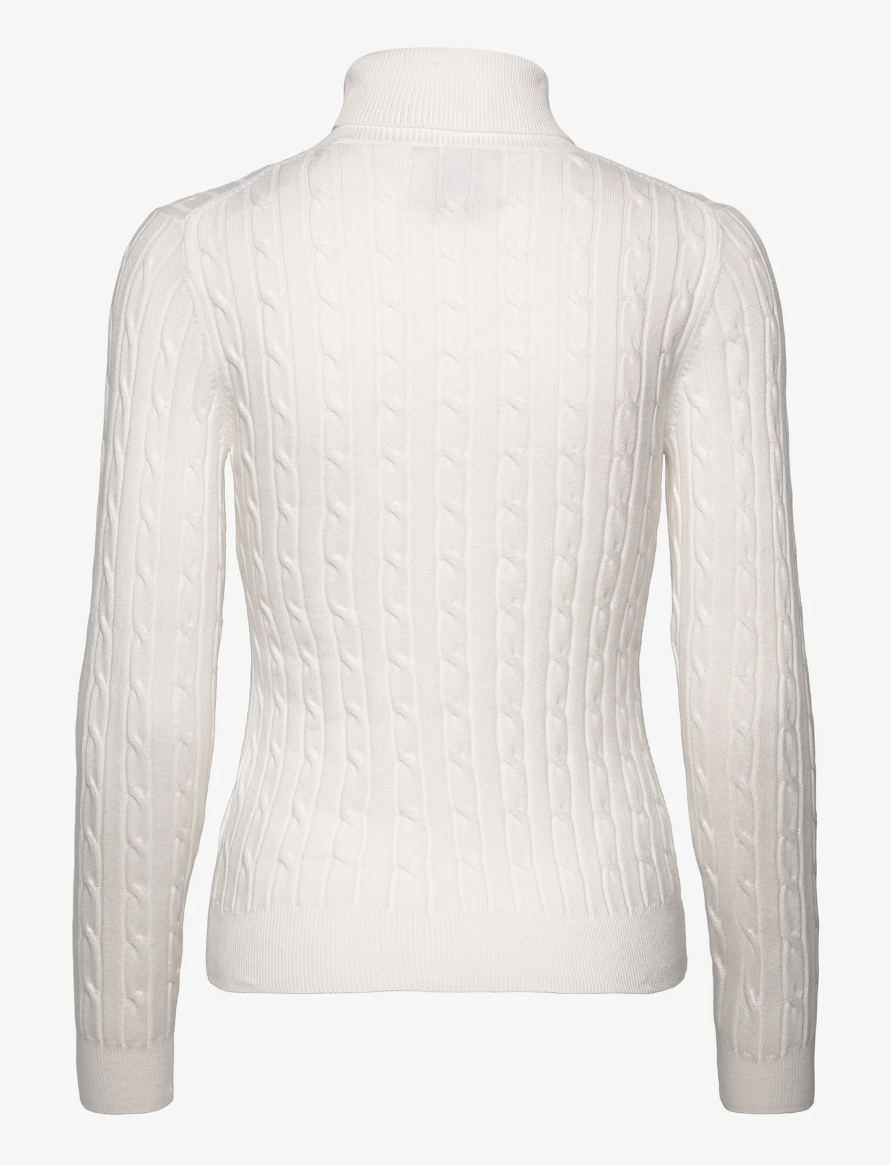 GANT - STRETCH COTTON CABLE TURTLENECK - poolopaidat - eggshell - 1
