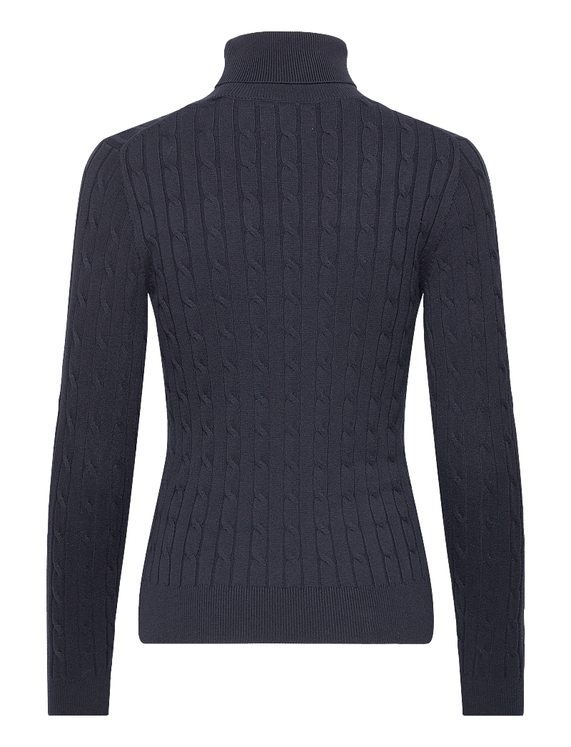 GANT - STRETCH COTTON CABLE TURTLENECK - rollkragenpullover - evening blue - 2