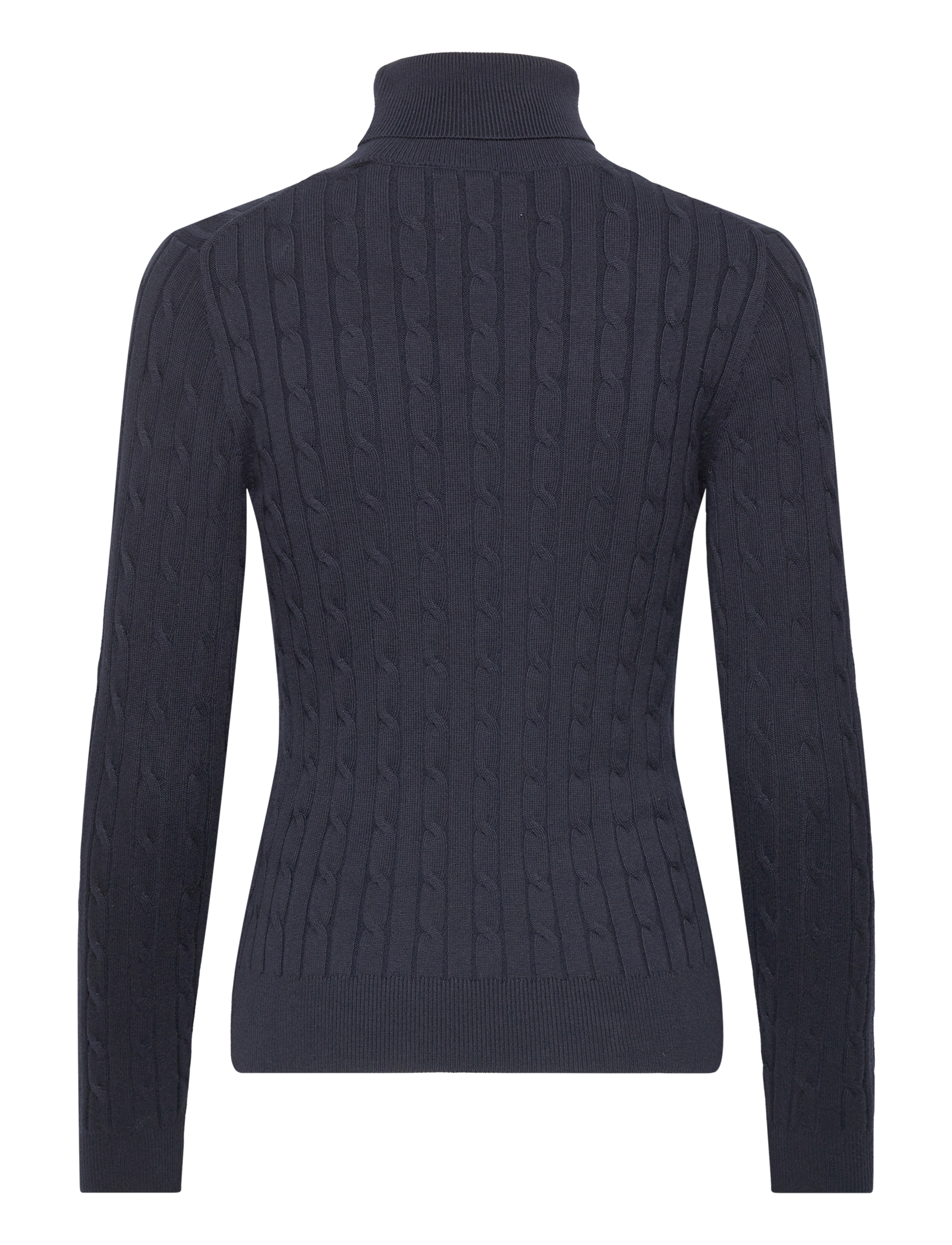 Gant - STRETCH COTTON CABLE TURTLENECK - rullekraver - evening blue - 2