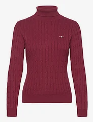 GANT - STRETCH COTTON CABLE TURTLENECK - poolopaidat - plumped red - 0