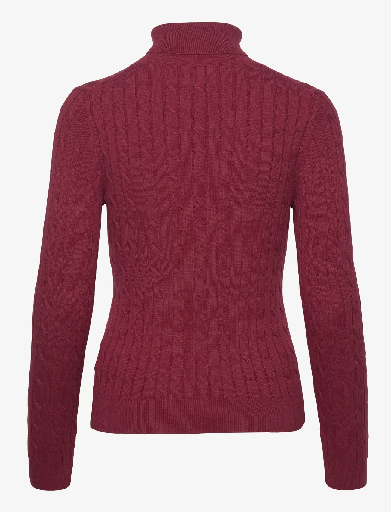 GANT - STRETCH COTTON CABLE TURTLENECK - poolopaidat - plumped red - 1
