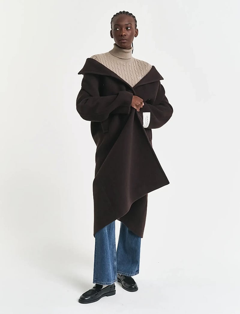 GANT - STRETCH COTTON CABLE TURTLENECK - rullekraver - taupe beige - 4