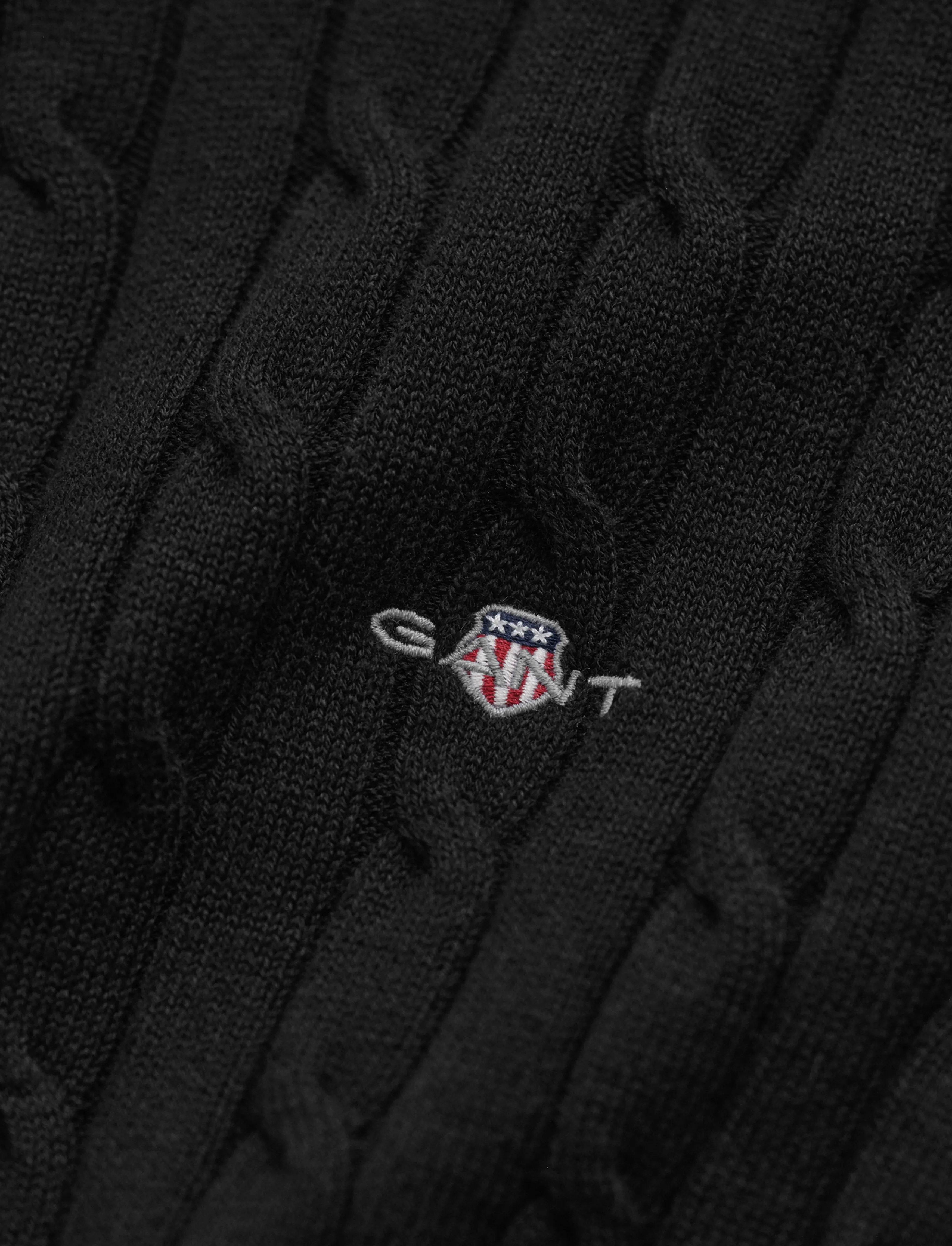 Gant - Stretch Cable Knit Cardigan - gilets - black - 3