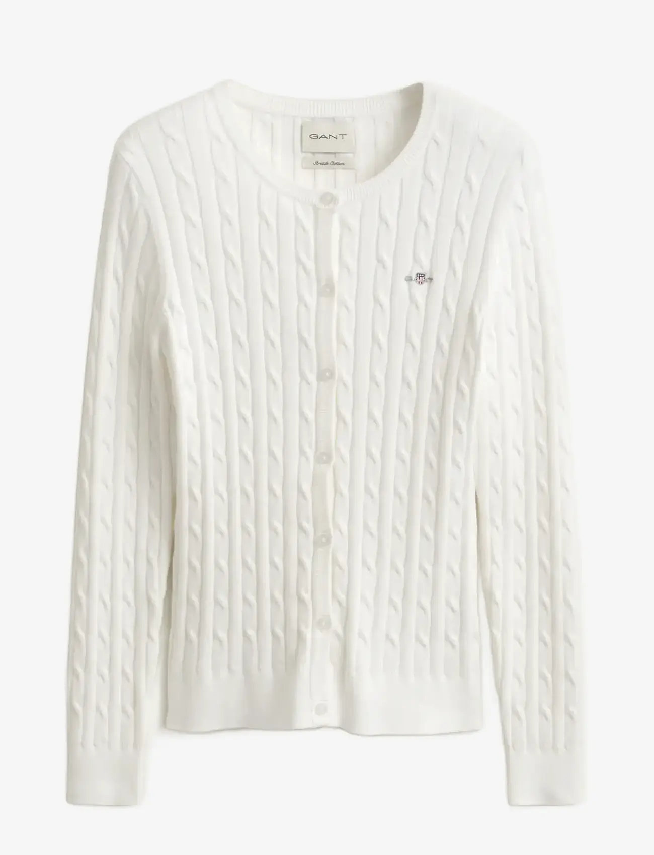 Gant - Stretch Cable Knit Cardigan - cardigans - eggshell - 1