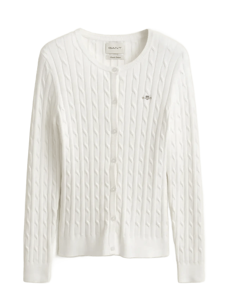 Gant - Stretch Cable Knit Cardigan - kardiganid - eggshell - 1