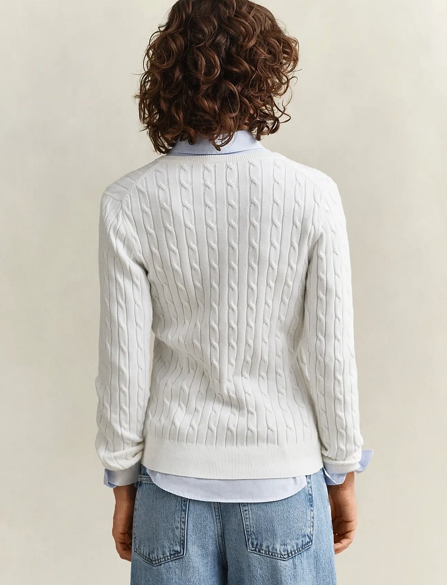 Gant - Stretch Cable Knit Cardigan - kardiganid - eggshell - 3