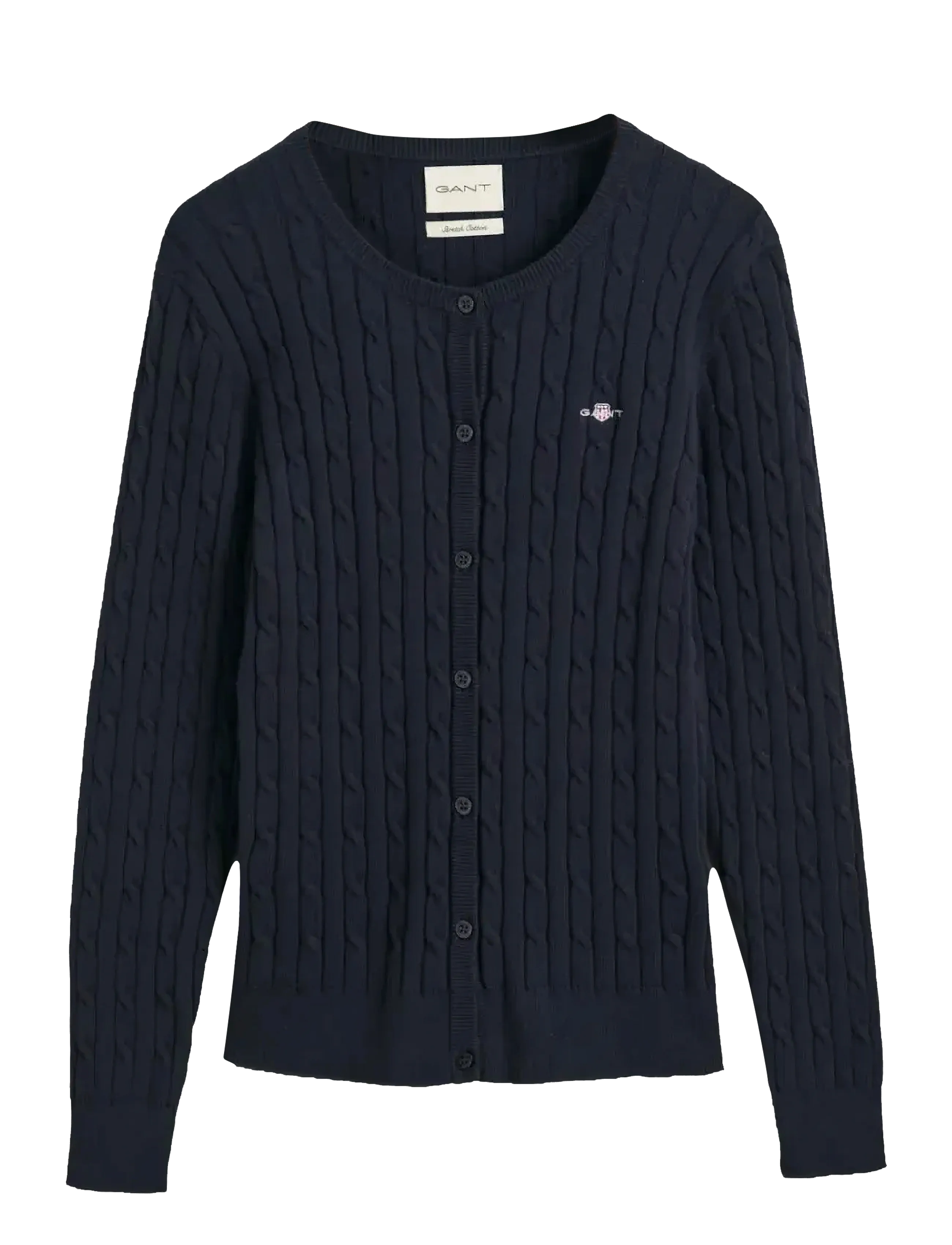GANT Stretch Baumwolle Cable Cardigan Navy - XS - Damen