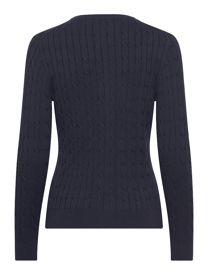 GANT - STRETCH COTTON CABLE CARDIGAN - cardigans - evening blue - 2