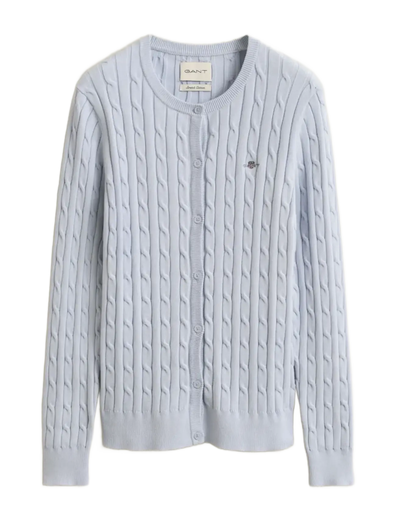 GANT Stretch Baumwolle Cable Cardigan Blau - XL - Damen