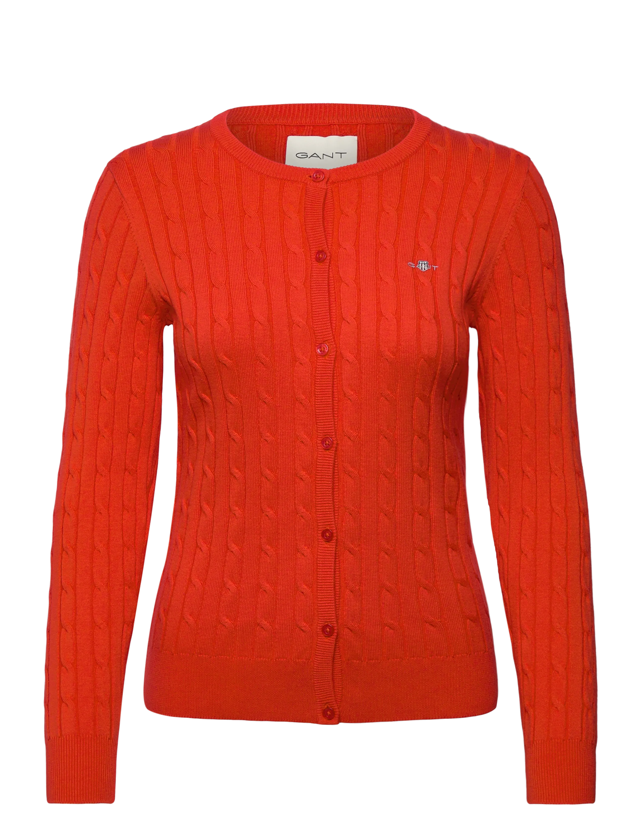 GANT Stretch Cable Knit Cardigan Rot - M - Damen