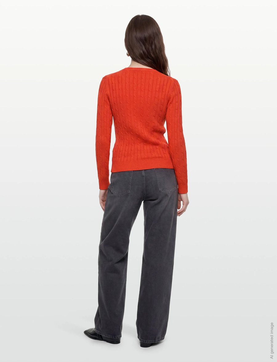 Gant - Stretch Cable Knit Cardigan - cardigans - perfect red - 4