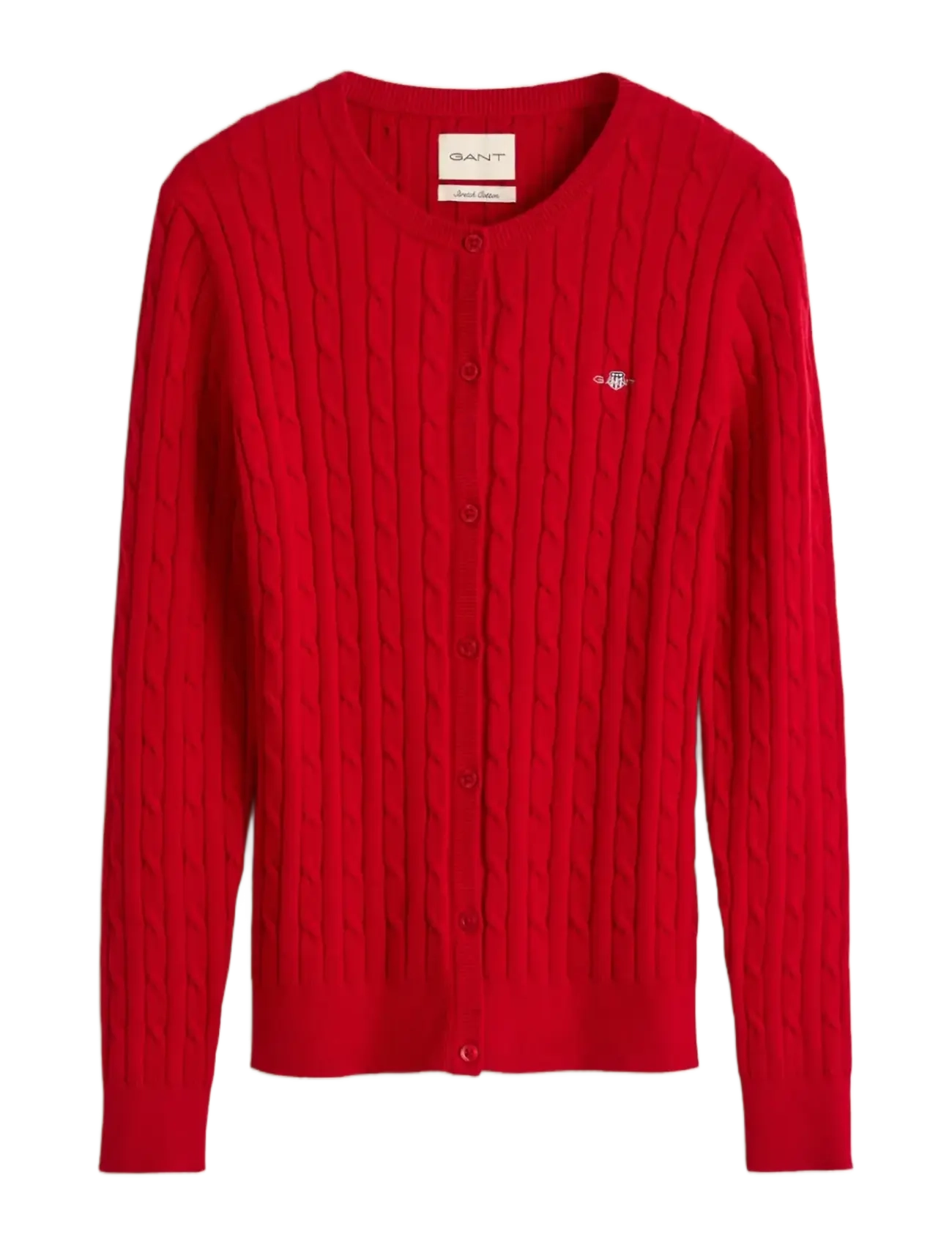 Gant Stretch Cable Knit Cardigan - Nyheter - RUBY RED / red