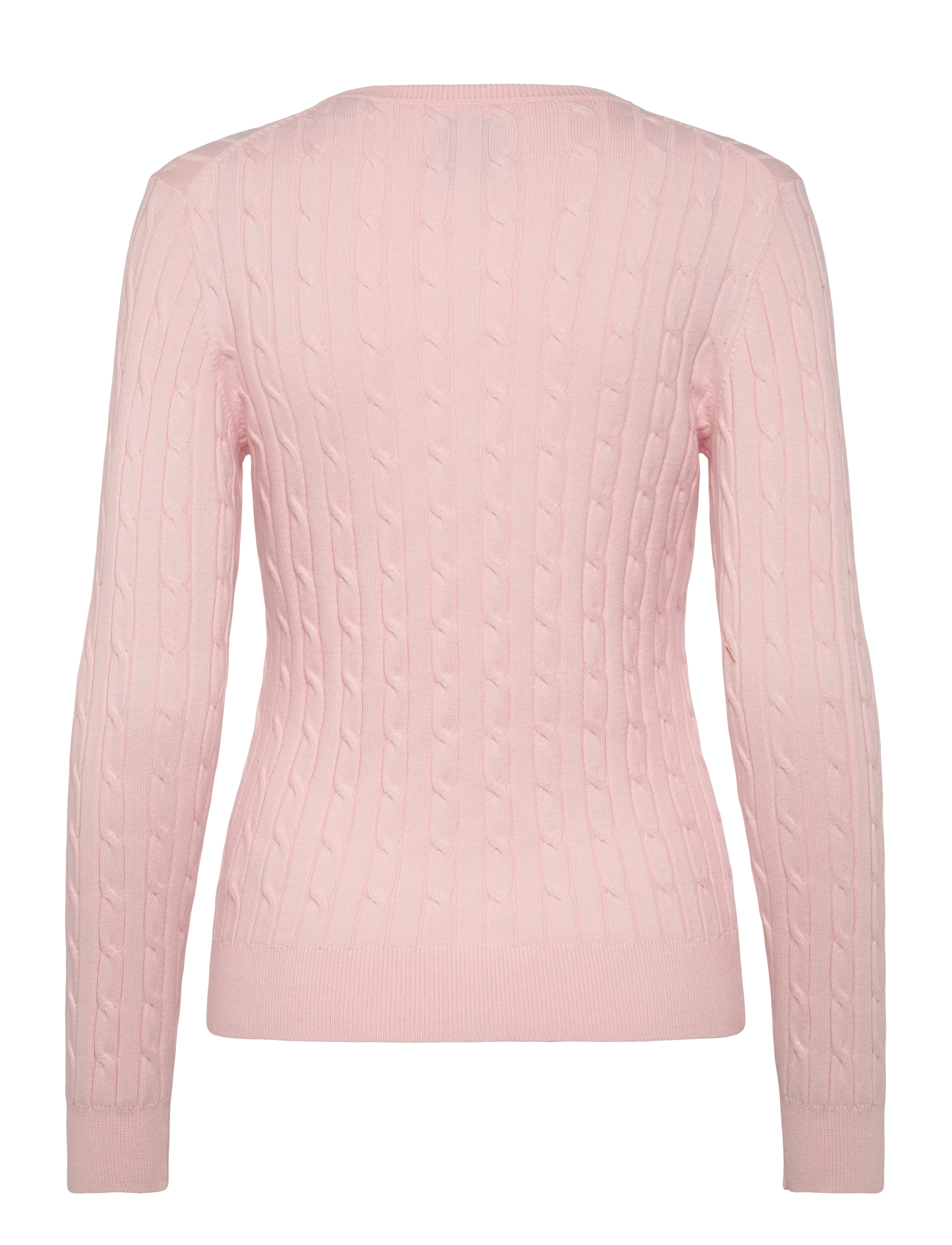 Gant - Stretch Cable Knit Cardigan - tröjor - salmon - 1