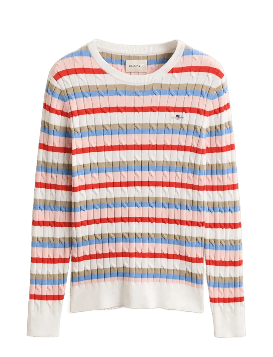 Gant - STRETCH COTTON CABLE STRIPE C-NECK - pullover - multicolor - 1