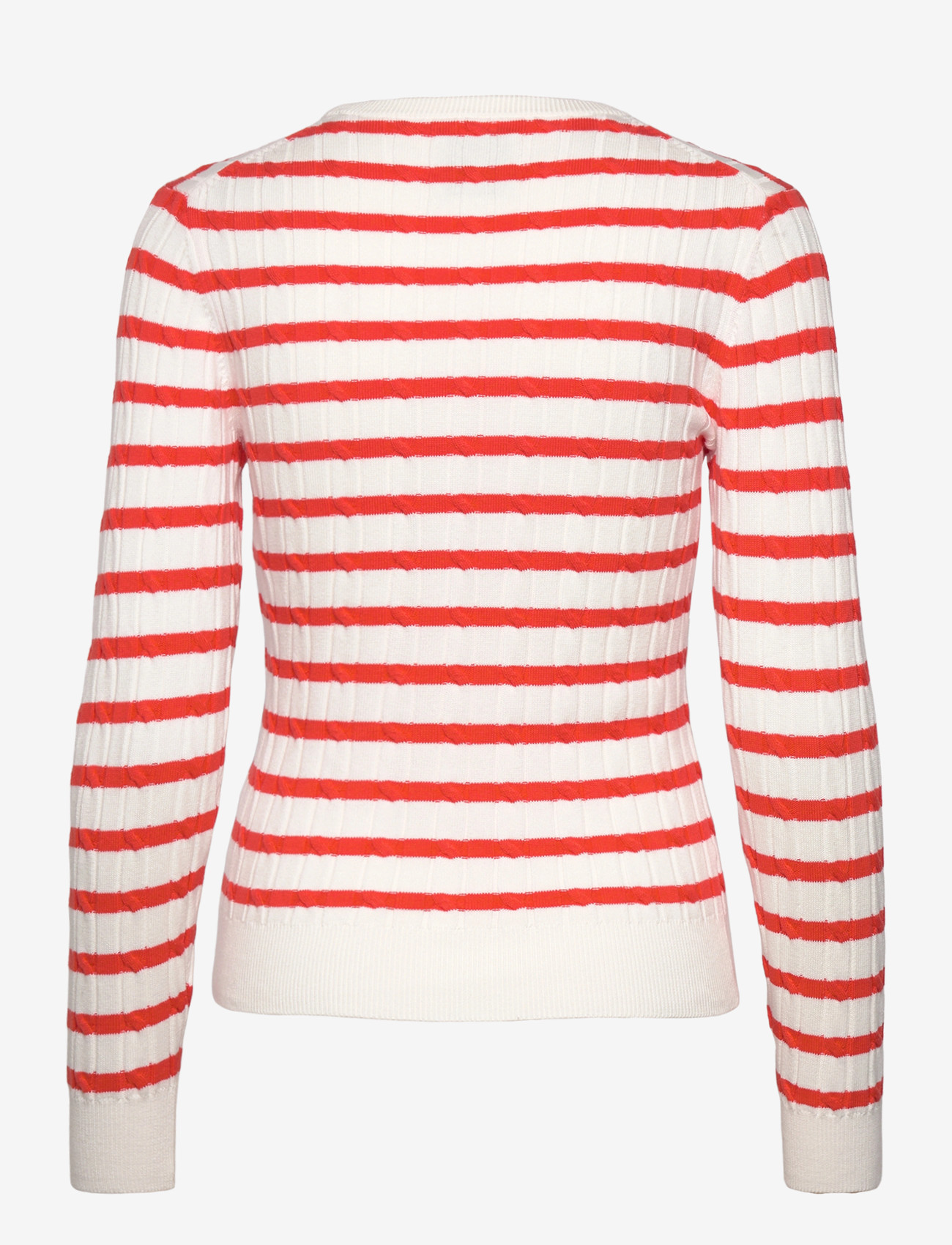 GANT - STRETCH COTTON CABLE STRIPE C-NECK - stickade tröjor - orange red - 2