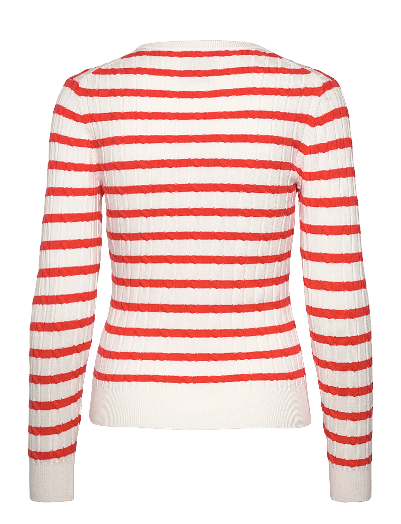 GANT - STRETCH COTTON CABLE STRIPE C-NECK - stickade tröjor - orange red - 2