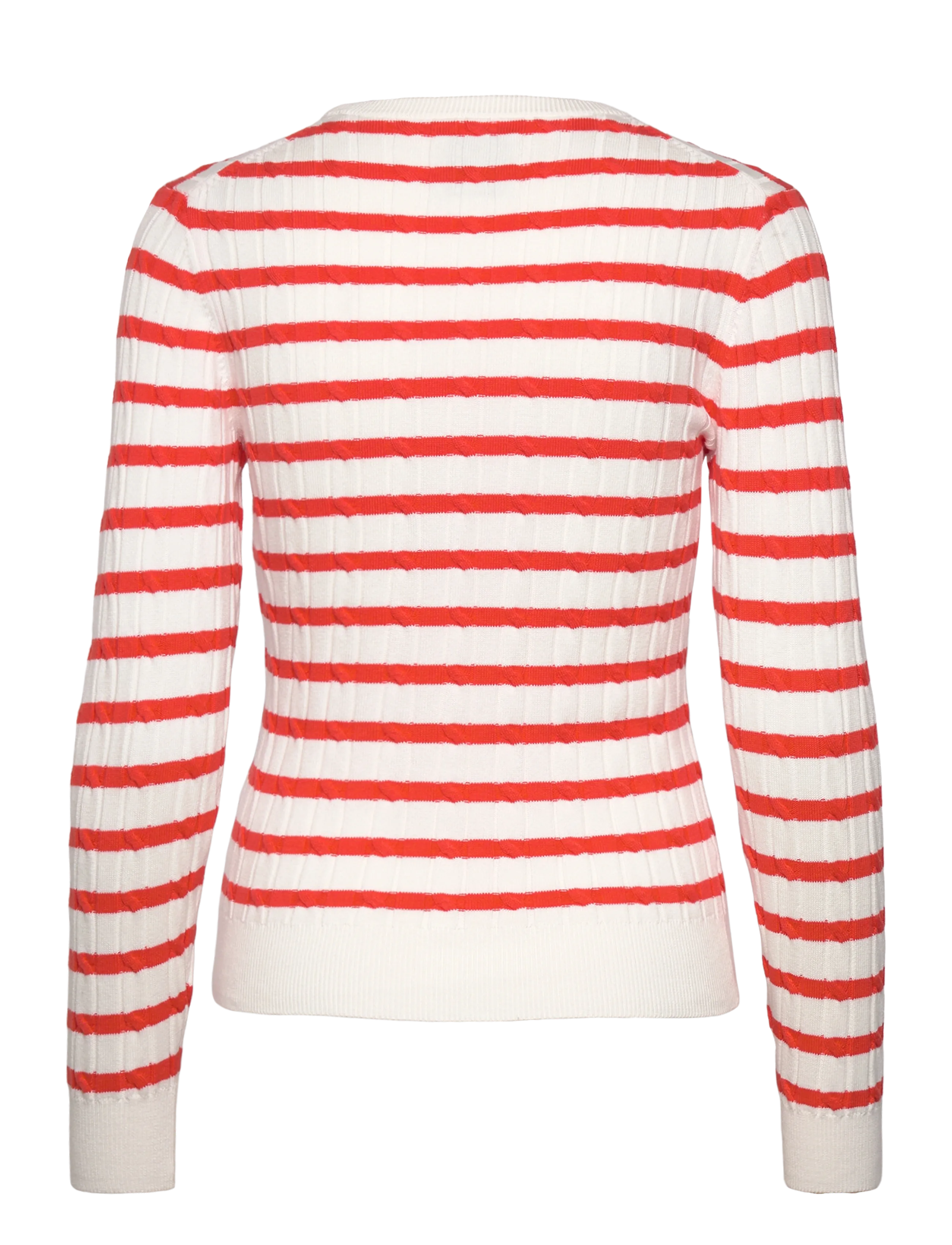 Gant - STRETCH COTTON CABLE STRIPE C-NECK - pullover - orange red - 2