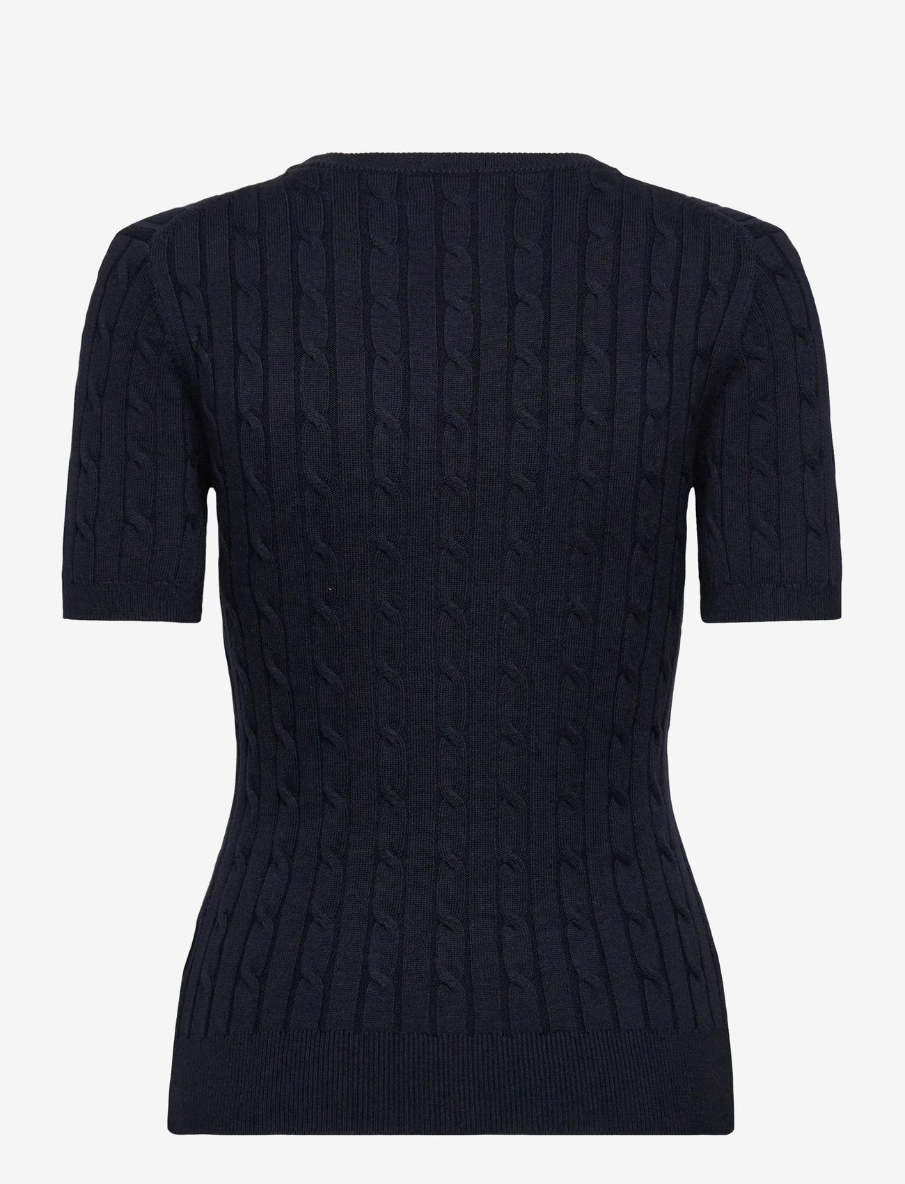 GANT - STRETCH COTTON CABLE SS C-NECK - stickade tröjor - evening blue - 2