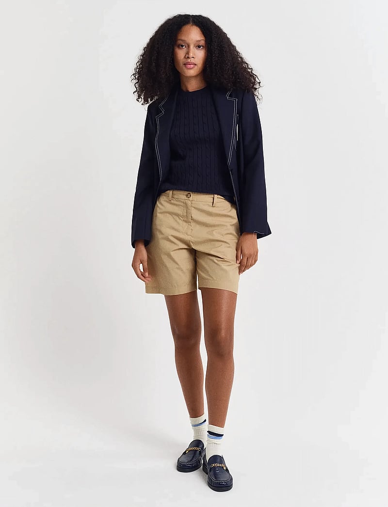 GANT - STRETCH COTTON CABLE SS C-NECK - pullover - evening blue - 5