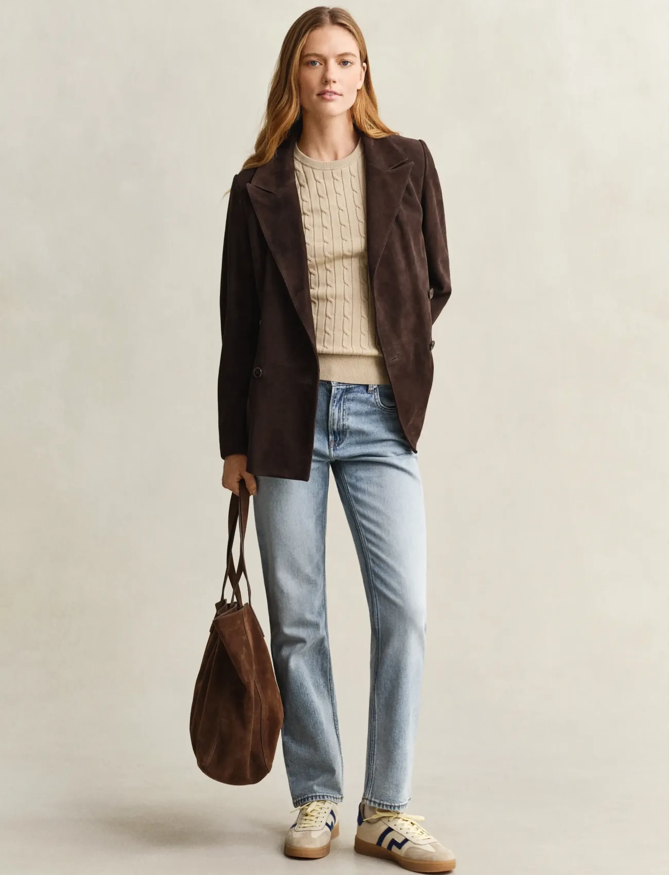Gant - Stretch Cable Knit Sweater - megztiniai - oat beige - 4