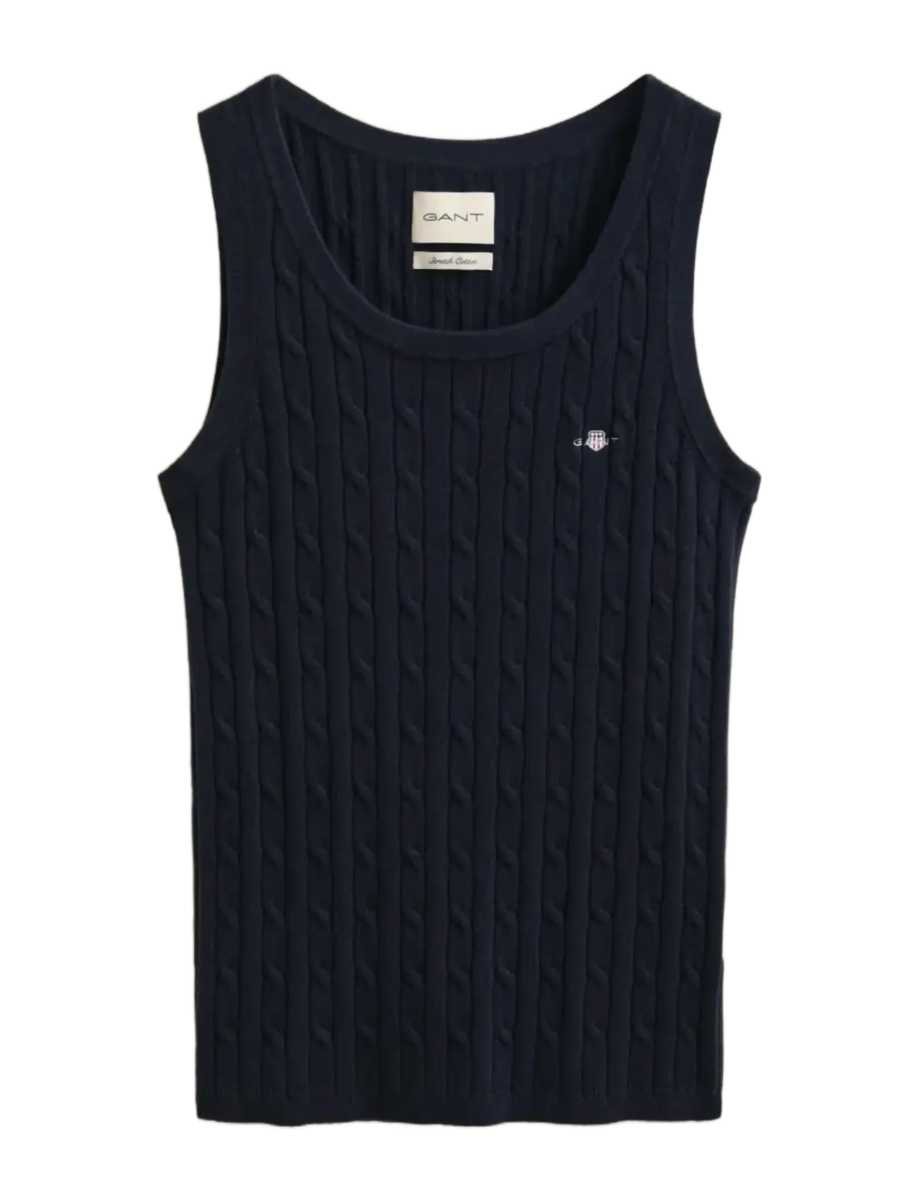 GANT STRETCH COTTON CABLE TANK TOP - GANT - EVENING BLUE / navy