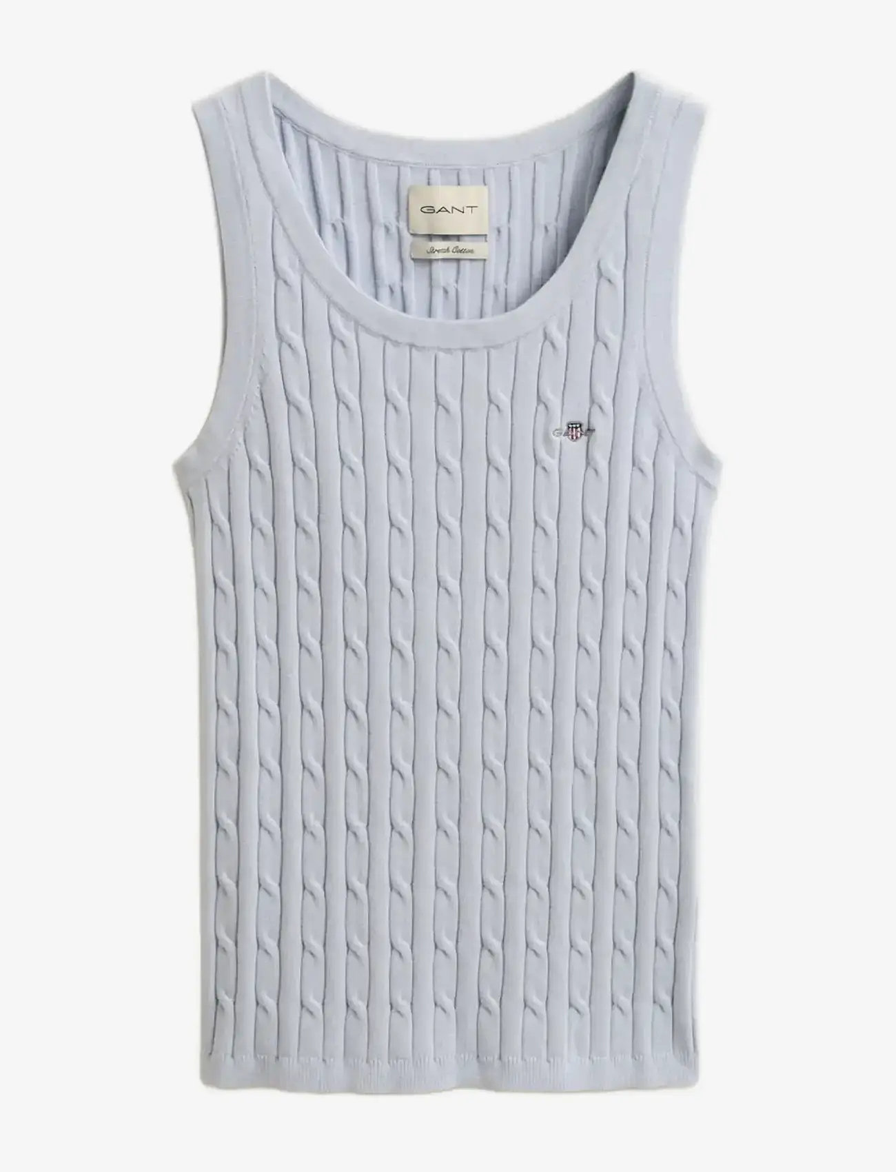 GANT - STRETCH COTTON CABLE TANK TOP - gestrickte westen - light blue - 1