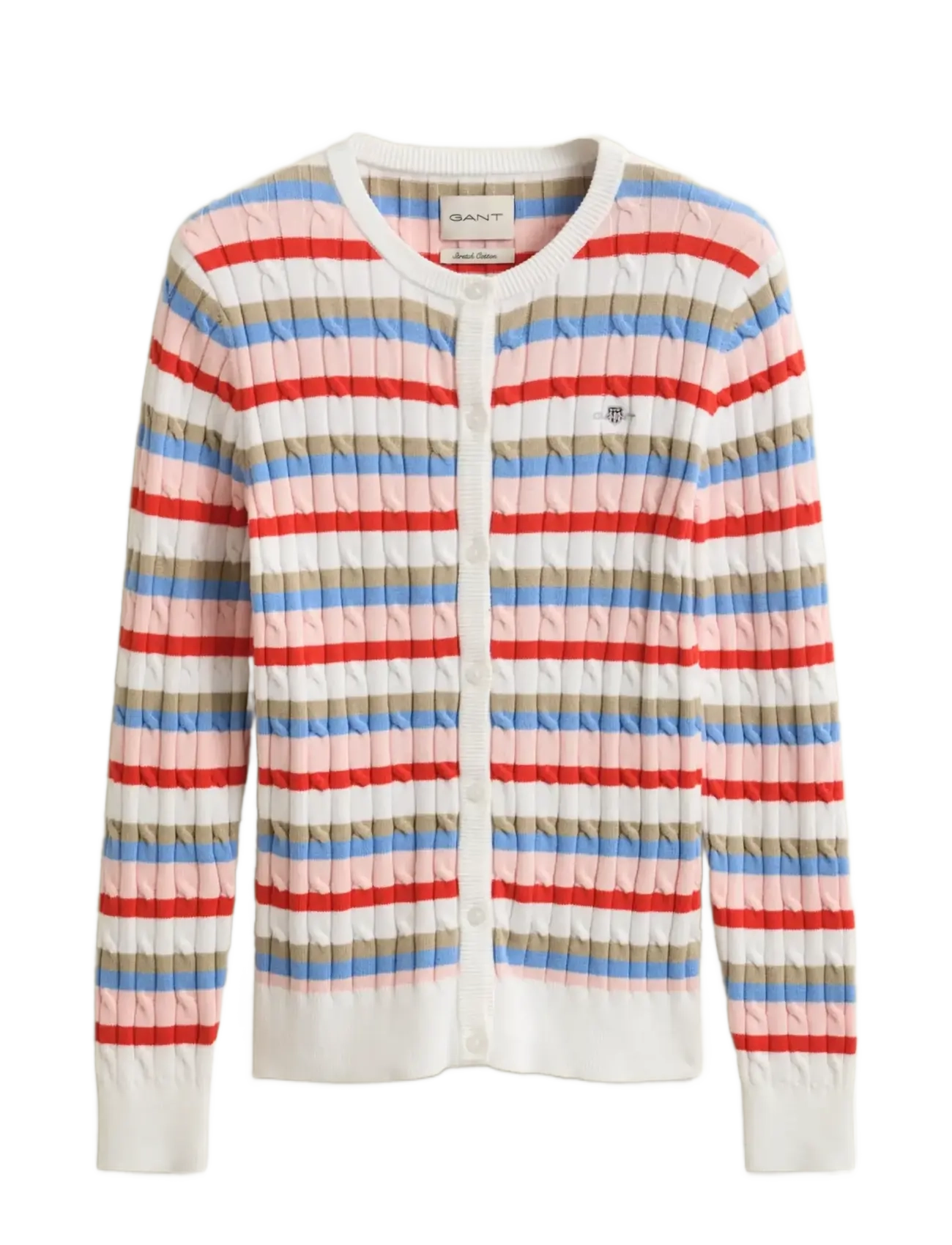 GANT STRETCH COTTON CABLE STRIPE CARDI - Kleidung - MULTICOLOR / multi