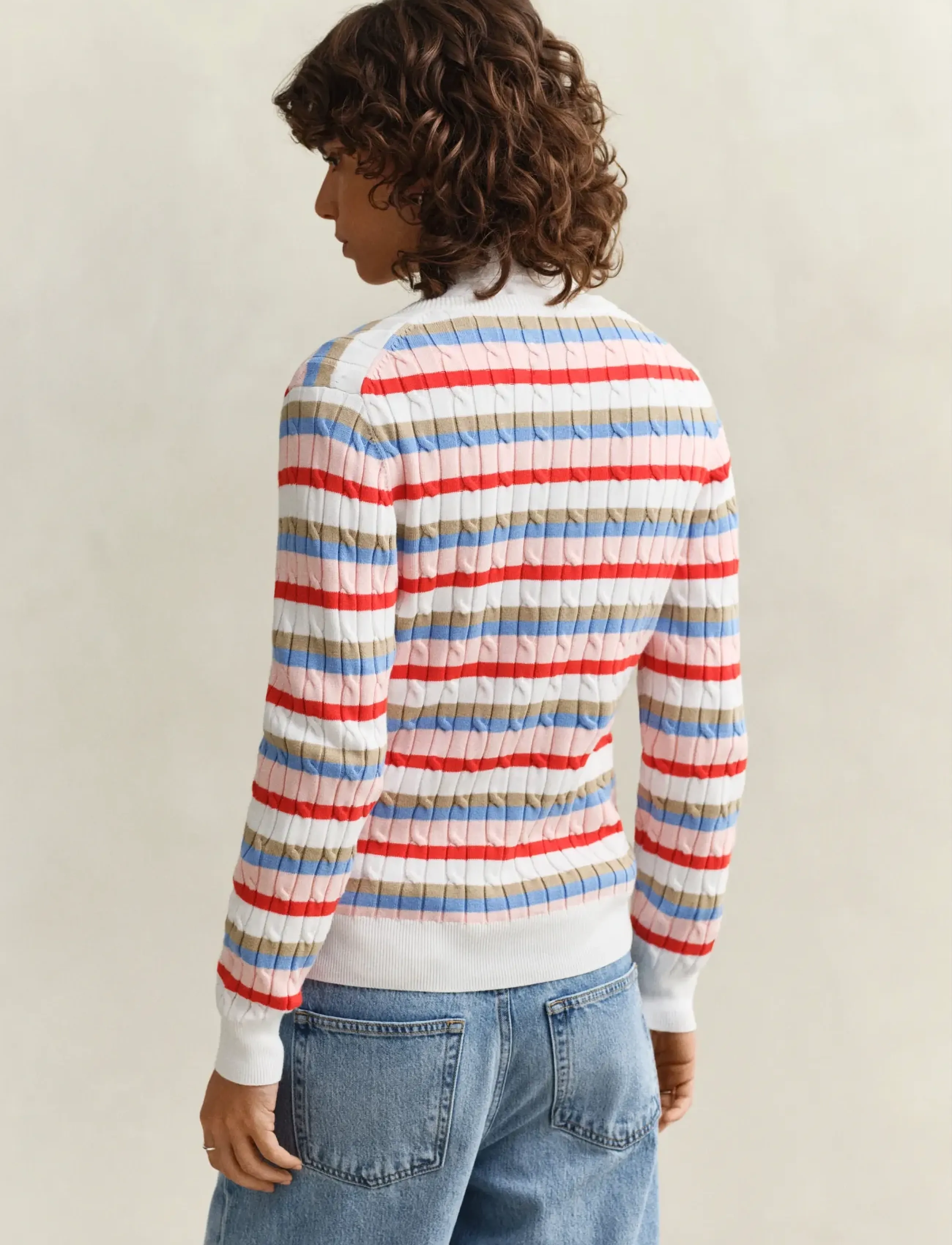 Gant - STRETCH COTTON CABLE STRIPE CARDI - strickjacken - multicolor - 2