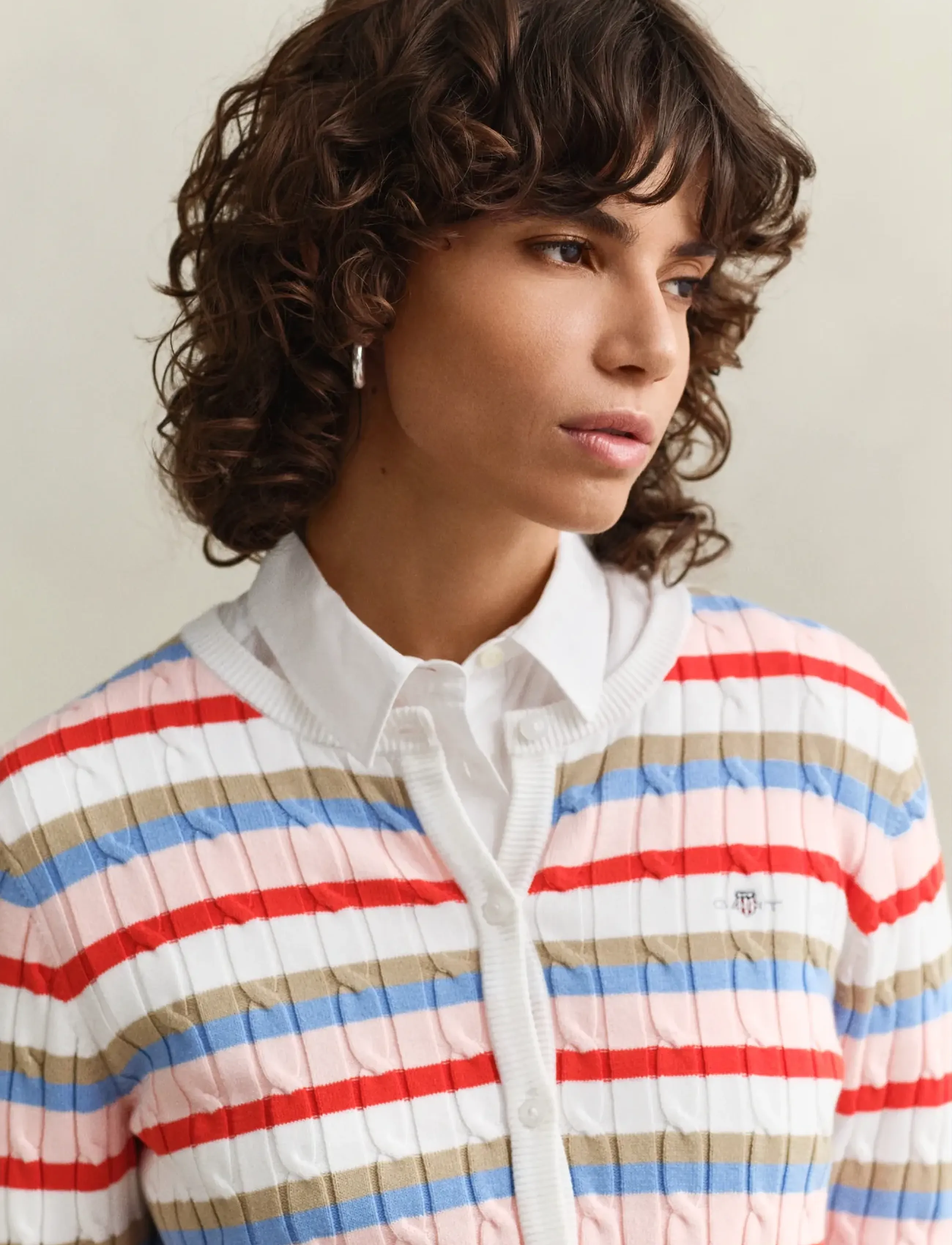 Gant - STRETCH COTTON CABLE STRIPE CARDI - strickjacken - multicolor - 3