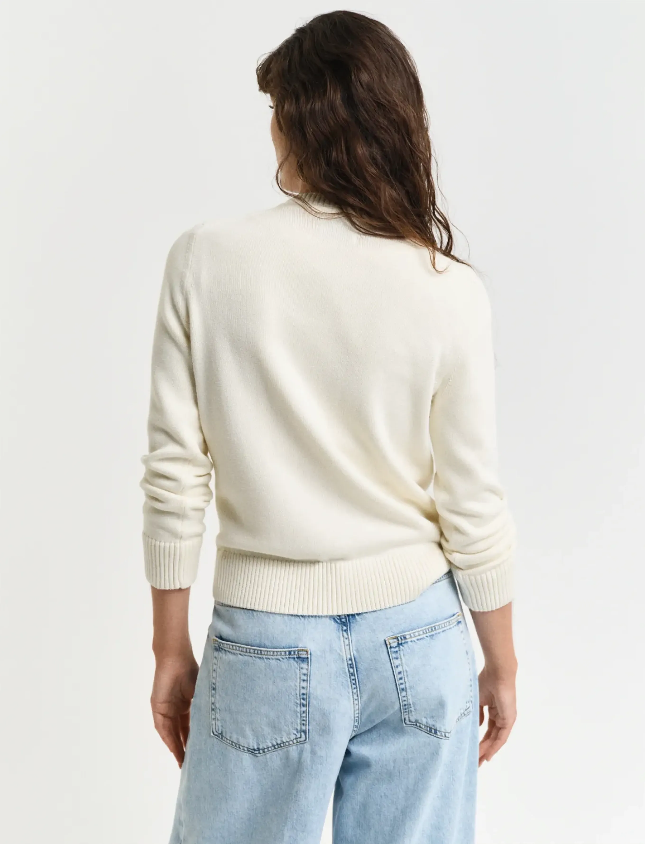 GANT - CLASSIC COTTON C-NECK - cream - 3