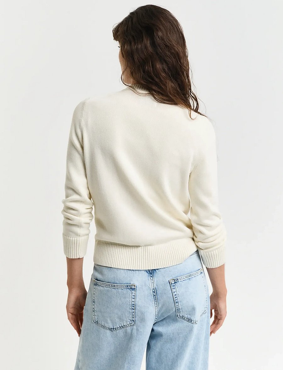 Gant - CLASSIC COTTON C-NECK - cream - 3