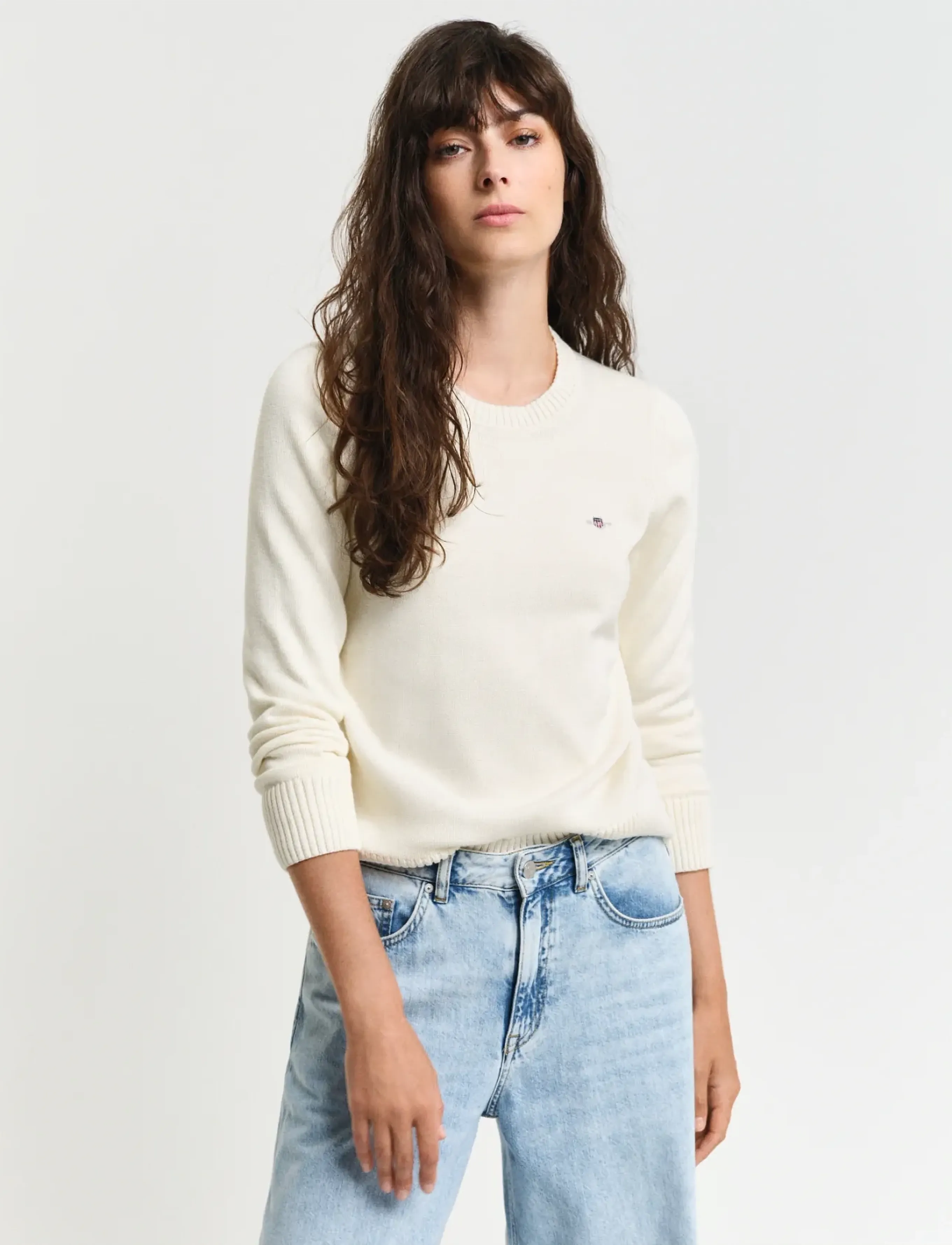 GANT - CLASSIC COTTON C-NECK - cream - 4