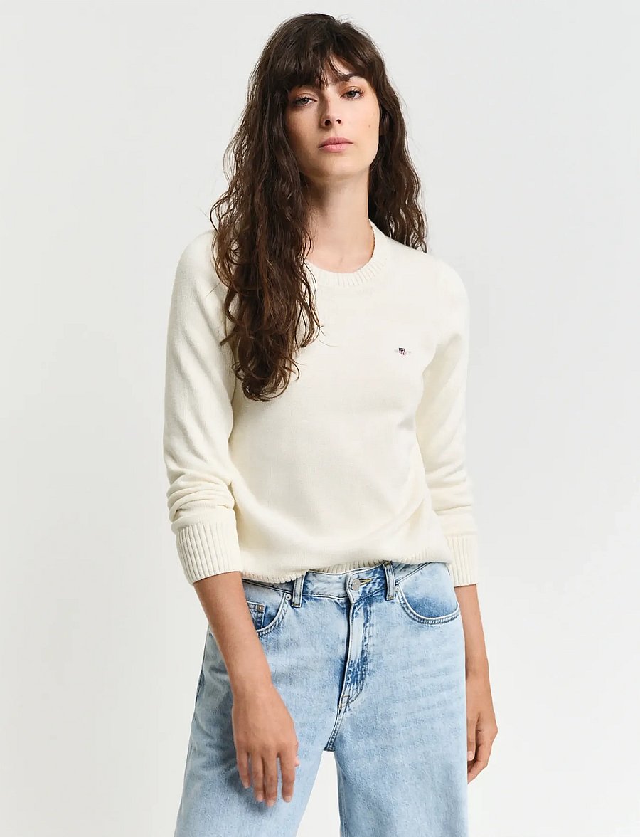 Gant - CLASSIC COTTON C-NECK - cream - 4