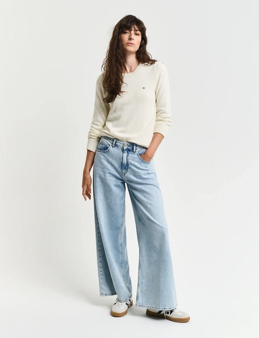 Gant - CLASSIC COTTON C-NECK - cream - 5
