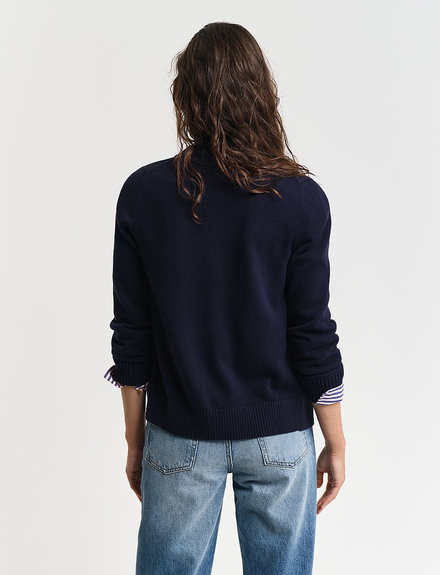 Gant - CLASSIC COTTON CARDIGAN - koftor - evening blue - 3