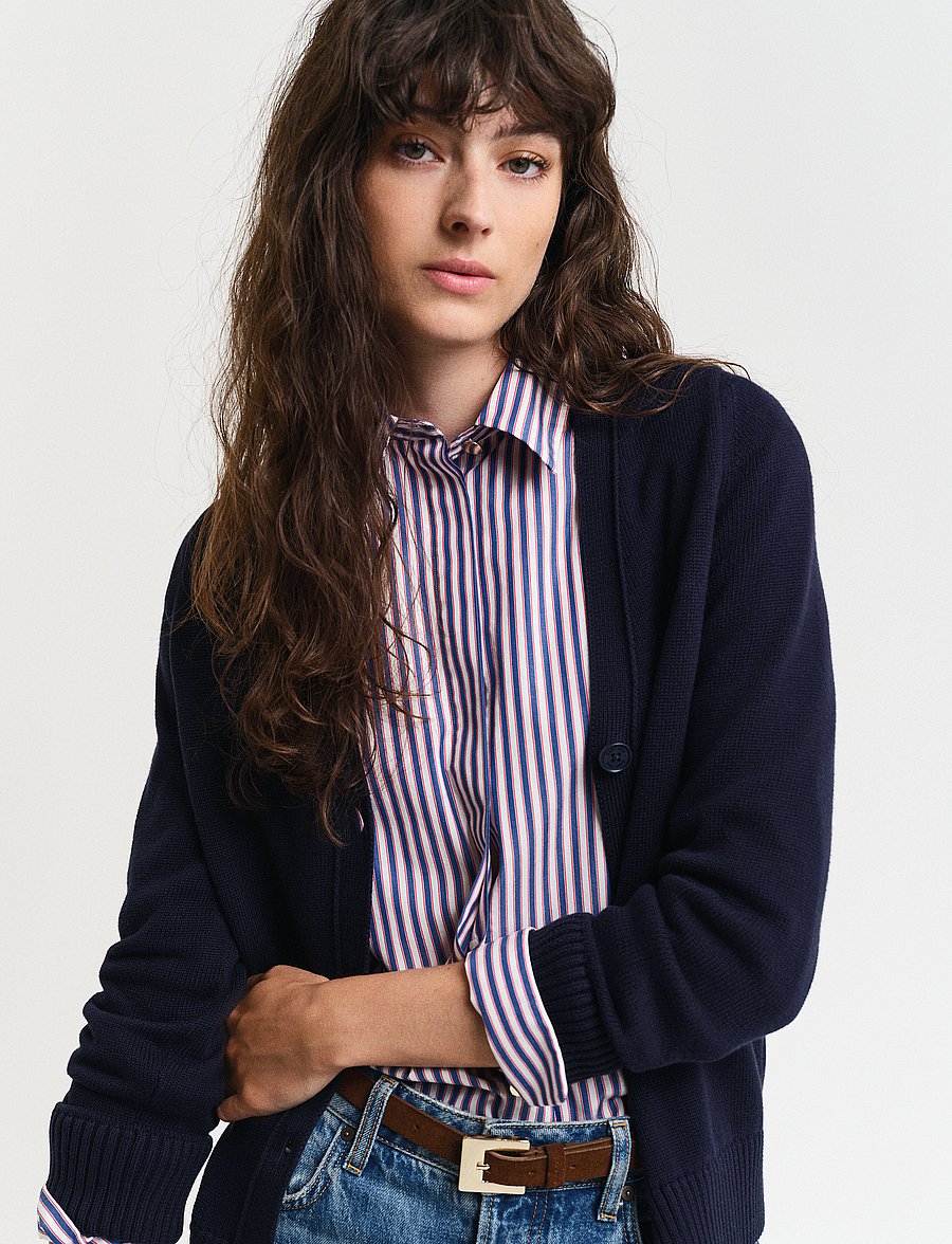 Gant - CLASSIC COTTON CARDIGAN - koftor - evening blue - 4