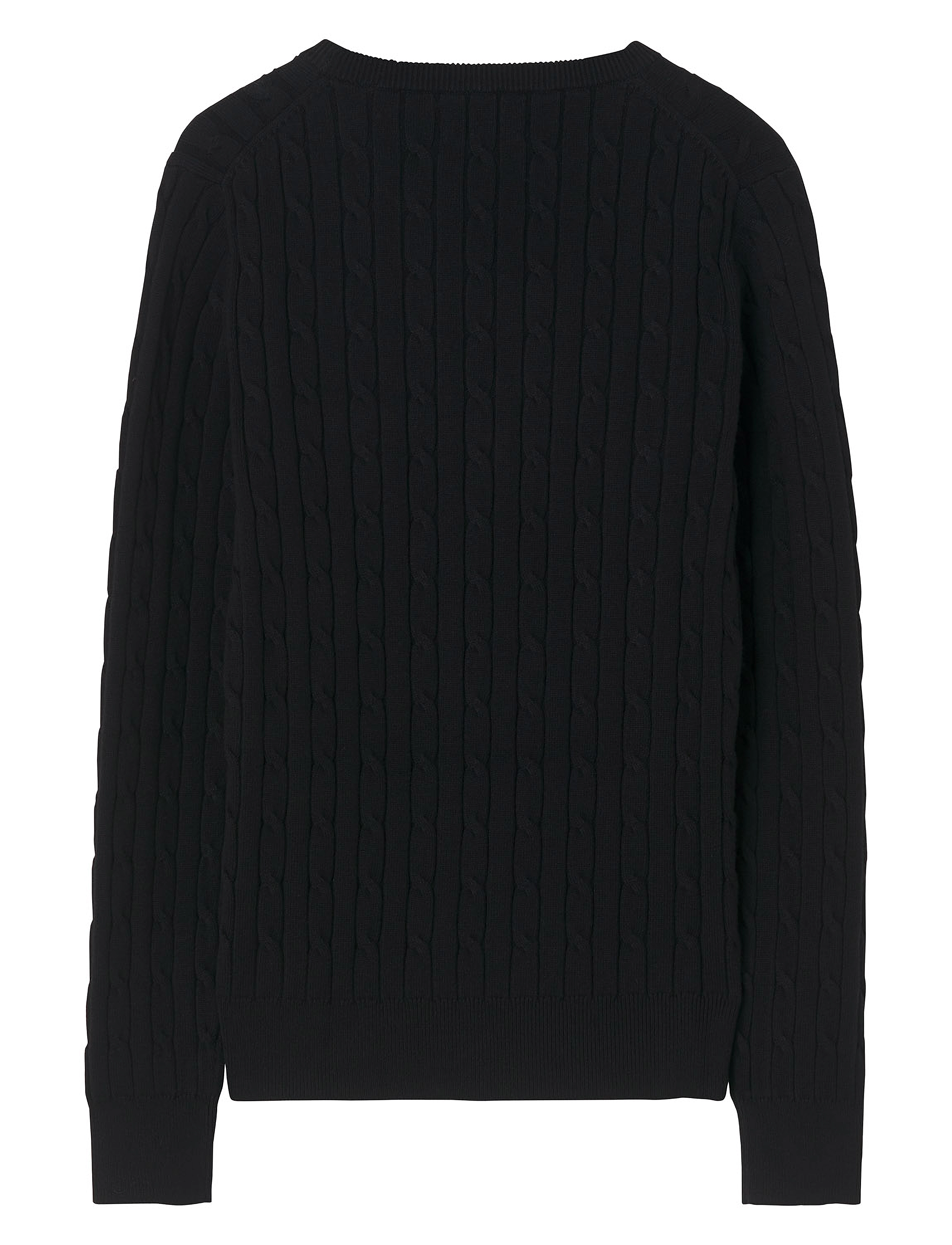 GANT - STRETCH COTTON CABLE C-NECK - black - 1