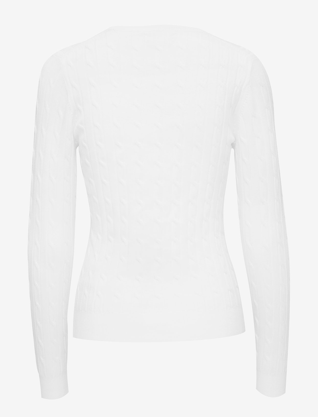 GANT - STRETCH COTTON CABLE C-NECK - jumpers - eggshell - 1