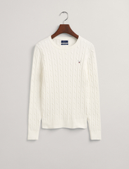 GANT - STRETCH COTTON CABLE C-NECK - jumpers - eggshell - 3