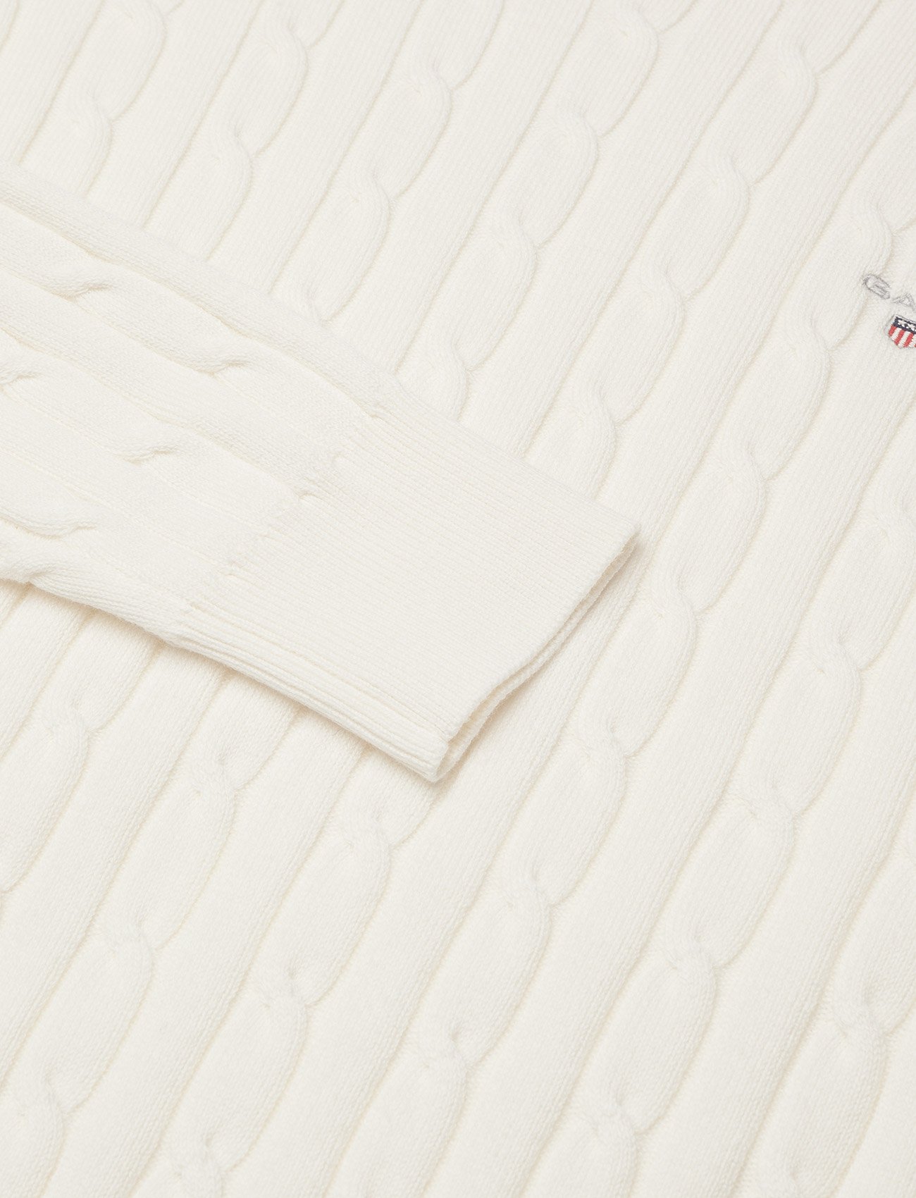 GANT - STRETCH COTTON CABLE C-NECK - eggshell - 2